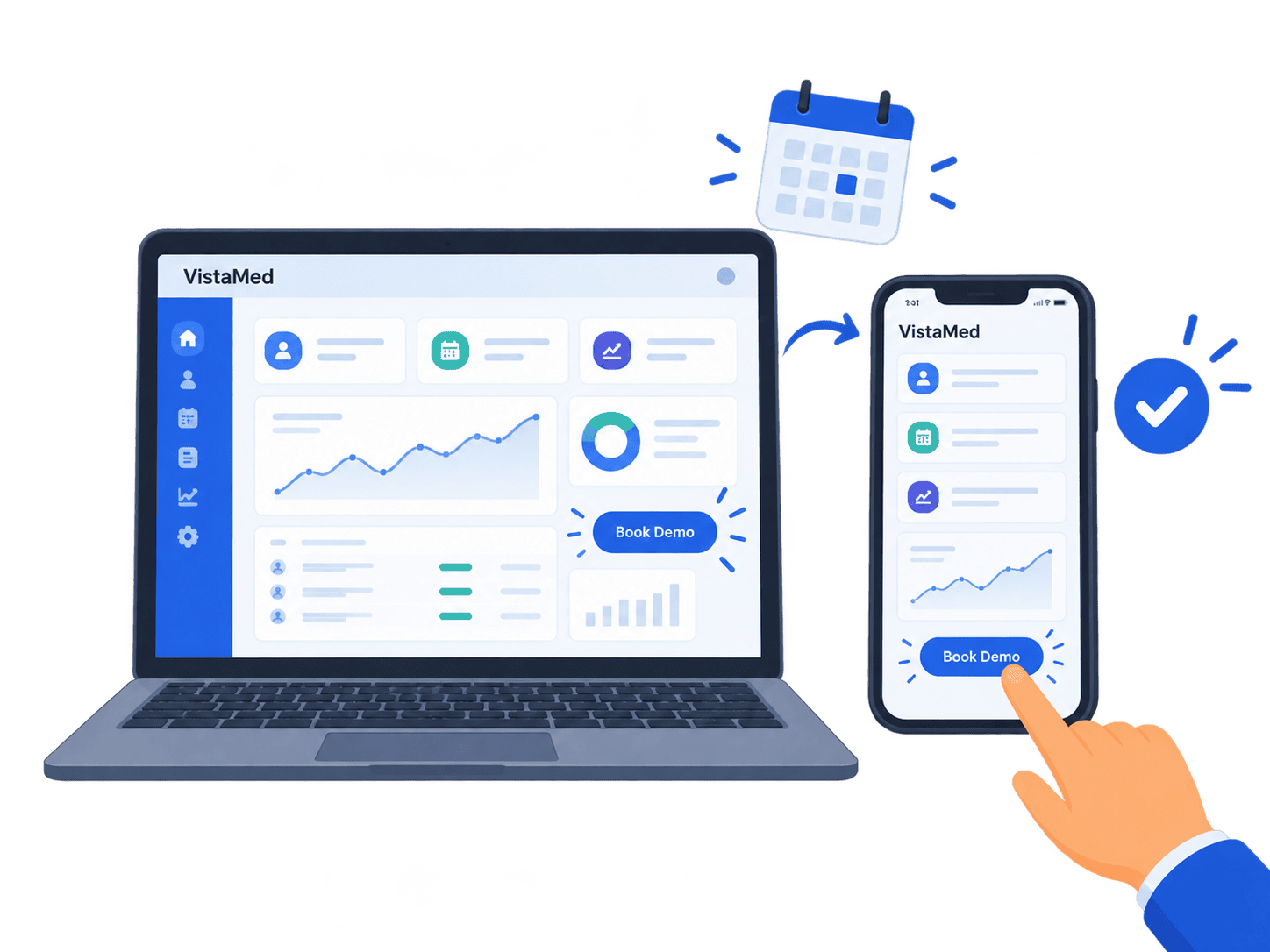 Patient appointment management in VistaMed clinic software